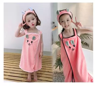 Детский банный халат, банное полотенце, супермягкая юбка для душа, подходит для девочек от 3 до 15 лет. XS