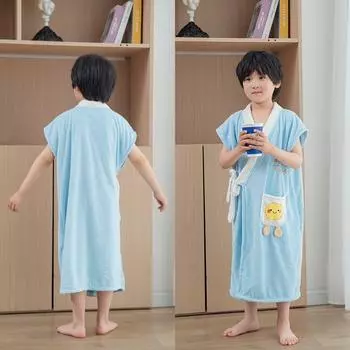 Детский банный халат с рисунком юбки для ванны из кораллового флиса, милое мягкое детское пляжное полотенце для купания, детское банное полотенце для душа и спа белый