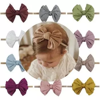 Детский бантик с принтом, заколки для волос, эластичная милая повязка на голову, нейлоновые повязки на голову