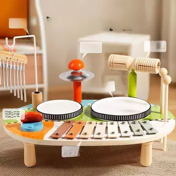 Детский барабанный набор, деревянный ксилофон, музыкальная игрушка, инструмент для развития моторики