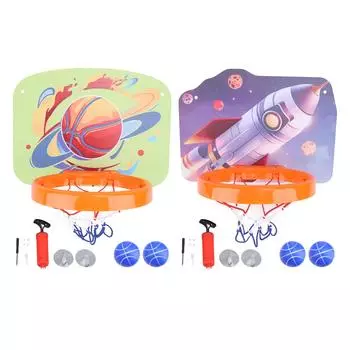 Детский баскетбольный обод для помещений без сверления подвесные ворота для баскетбола в помещении игрушка регулируемая высота мультфильм Style A
