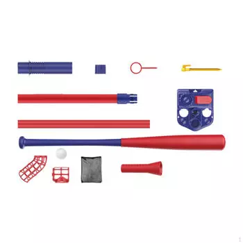 Детский бейсбольный питчер с регулируемой битой, развлечения, мероприятия на день рождения для мальчиков и девочек синий