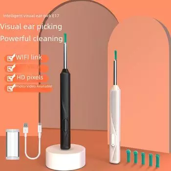 Детский беспроводной HD визуальный эндоскоп для чистки ушей NE17 integrated spoon head чёрный