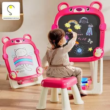 Детский блокнот для рисования Главная Детская доска для письма Детская цветная ручка Граффити Двусторонняя доска для письма Браслет Игрушка для рисования танго розовый