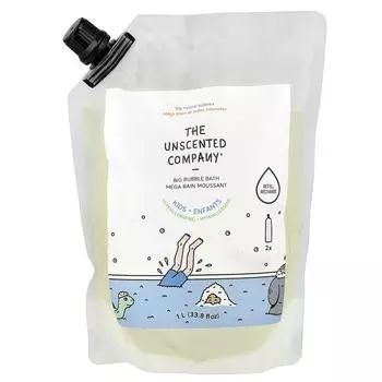 Детский, Большая пена для ванны, Заправка, Без отдушек, 1 л (33,8 жидких унций)