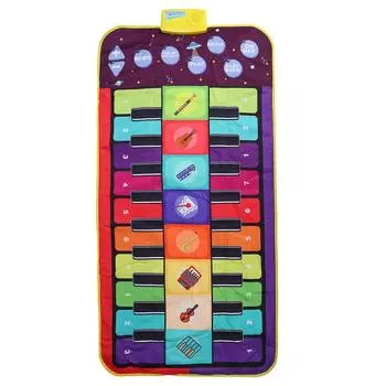 Детский большой музыкальный коврик для фортепиано с двойной клавиатурой, встроенные песни, музыкальный инструмент, образовательный