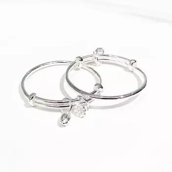 Детский браслет из стерлингового серебра S999 из серебра для ног в подарок на день рождения и в полнолуние для младенцев и детей с ярким лицом для двух поколений Adjustable size