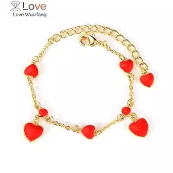 Детский браслет-подвеска «Маленькое сердце» очень милый и его можно носить каждый день. Новинка осени. красный