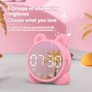 Детский будильник Bluetooth-динамик Прикроватный будильник Зеркало Цифровой таймер пробуждения Детский тренер сна