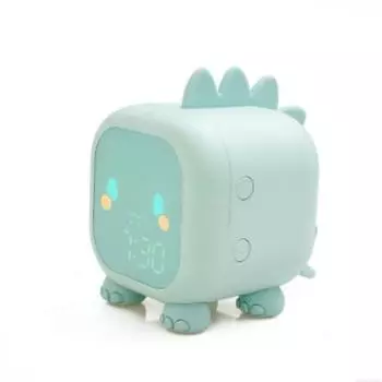 Детский будильник, цифровой будильник для девочек с ночником, функция повтора в спальне, подарок на день защиты детей для детей, девочек, мальчиков 8.8*11.752*11.505cm зелёный