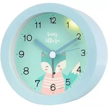 Детский будильник для девочек и мальчиков, тихий детский будильник без тиканья, студенческий дорожный будильник с подсветкой 9.5*9.5cm синий