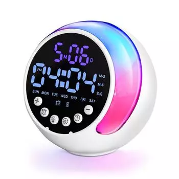 Детский будильник ночник молочный белый