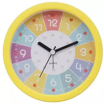 Детский будильник тихий не тикающий аналоговый будильник прикроватные часы для спальни офиса Round белый