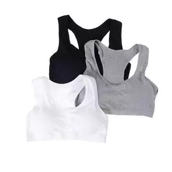 Детский бюстгальтер для подростков, нижнее белье для девочек, одежда из хлопка, спортивный бюстгальтер для подростков с накладкой на грудь one size розовый