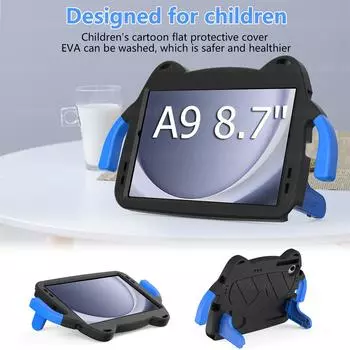 Детский чехол для планшета Samsung Galaxy Tab A9 (8,7 дюйма) Выпущен в 2023 году с защитным чехлом Bring Support с защитой от падений и ручкой Tab A9 (8.7 Inch) красный