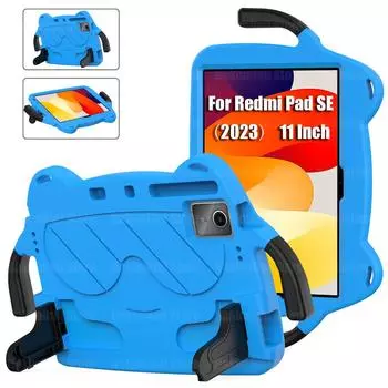 Детский чехол для Xiaomi Redmi Pad SE (11 дюймов) 2023 с ручкой, противоударный, устойчивый к падениям, чехол Bring support для Redmi Pad SE 11 2023 Redmi Pad SE синий