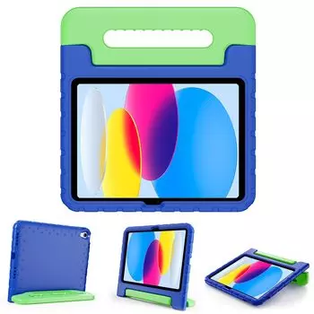 Детский чехол ProCase iPad 10-го поколения 2022 A2757, противоударный легкий чехол-бампер с ручкой и подставкой, темно-зеленый, 10,9 дюйма (А2696 А2777) -