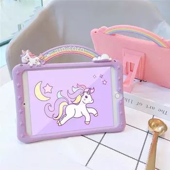 Детский чехол с мультяшным рисунком для iPad 7, 8, 10,2, 6, 9,7 Pro 10,5, 11, чехол для планшета, силиконовый чехол-подставка, чехол