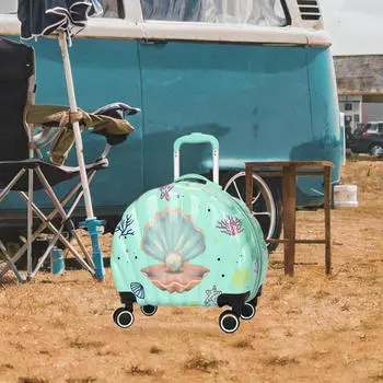 Детский чемодан с алюминиевой ручкой и рисунком из мультфильма, легкий подарочный жесткий портативный чемодан зелёный