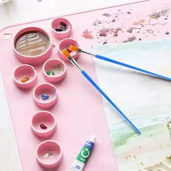 Детский цветной обучающий силиконовый коврик для рисования, легко моющийся, не липкий, многоразовый коврик для рисования граффити, нескользящий, чашка для рисования