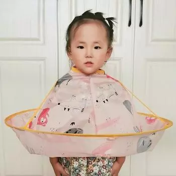 Детский цветной плащ для стрижки волос, складной водонепроницаемый детский парикмахерский фартук, парикмахерская, накидка для зонта, ткань