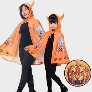 Детский день дьявольский роговой плащ с капюшоном мультфильм Хэллоуин косплей плащ панк косплей костюм волшебник 80cm-Style D