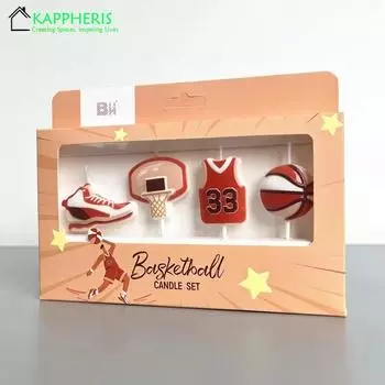 Детский день рождения Футбольные свечи Топперы для торта Картонная свеча Баскетбольное украшение Тематическая вечеринка