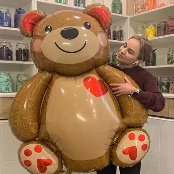 Детский день рождения, свадьба, вечеринка, украшение торта, фон для вечеринки в честь Дня матери, огромный медведь, алюминиевая пленка, воздушный шар, обнимающий медведя Other&Other