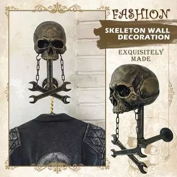 Детский держатель для мотоциклетного шлема, настенный кронштейн из смолы, украшение в виде головы призрака, съемные поделки из смолы One Size