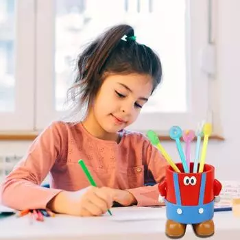 Детский держатель для ручек с мультяшным дизайном, уникальный настольный органайзер, кисти для макияжа, цветы, держатель для зубных щеток, настольный аксессуар