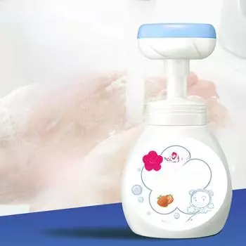 Детский дезинфицирующий пенный гель для рук Flower 300 мл, сменный флакон 300ml Refill земляничный