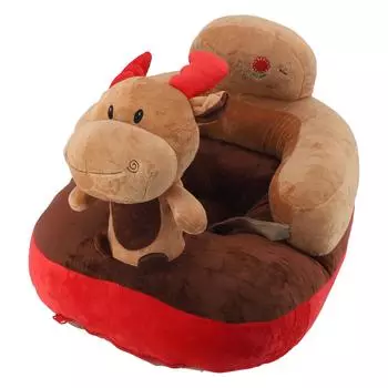 Детский диван-кресло с поддержкой, нескользящее, антиопрокидывающееся, регулируемый угол наклона, плюшевое детское обучающее сиденье, диван лось