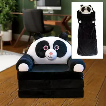 Детский диван, спинка, кресло, чехол, мультяшный складной детский чехол для дивана чёрный