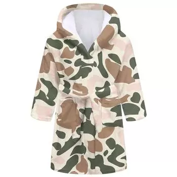 Детский длинный халат, фланелевая пижама с принтом 160 хаки