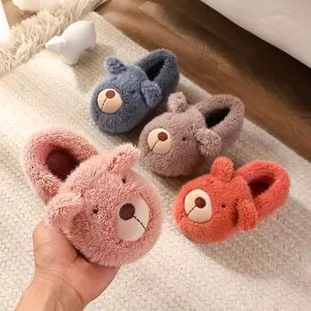 детский дом мультфильм плюшевые мишки, теплые хлопковые тапочки 14/15 (inner length 14CM)