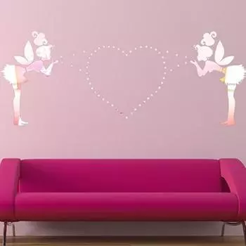 Детский дом, украшение для спальни, подарок, ангел, волшебная фея, звезды, 3D зеркальная наклейка на стену