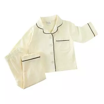 Детский домашний удобный повседневный пижамный комплект 90 бежевый