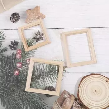 Детский домик Мини-деревянная фоторамка Украшение 5.6*5.6cm