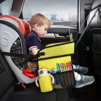 Детский дорожный поднос для автокресла для малышей и детей, поднос на колени для самолета, поднос на столик для автокресла с органайзером для занятий в дороге