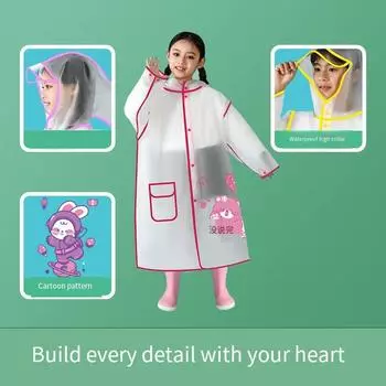 Детский дождевик для детей, водонепроницаемый, для всего тела, для девочек, с героями мультфильмов, для новорожденных, для детского сада, для школьников начальной школы M