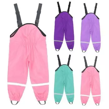 Детский дождевик унисекс, ветрозащитные и водонепроницаемые грязевые брюки 104