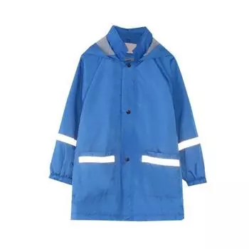 Детский дождевик, водонепроницаемая ветровка с капюшоном и карманами, однобортная, с длинными рукавами, свободная куртка-дождевик для кемпинга и пешего туризма 140cm серый