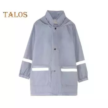 Детский дождевик, водонепроницаемая ветровка с капюшоном и карманами, однобортная, с длинными рукавами, свободная куртка-дождевик для кемпинга и пешего туризма 120cm розовый