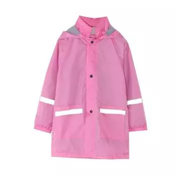 Детский дождевик Yousheng, водонепроницаемая ветровка с капюшоном и карманами, однобортная, с длинными рукавами, свободная куртка-дождевик для кемпинга и пешего туризма 140cm серый
