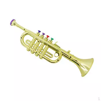 Детский духовой инструмент труба рожок с золотой