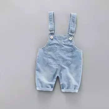 Детский джинсовый комбинезон с регулируемыми лямками, детские брюки на подтяжках 100 синий