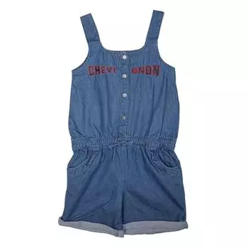 Детский джинсовый комбинезон с утяжкой на талии CHEVIGNON 6 ans синий