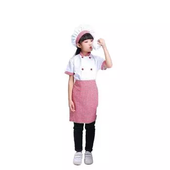 Детский фартук для кухни, футболка повара, детский костюм шеф-повара, набор, украшение на Хэллоуин, костюм для косплея 100cm-A