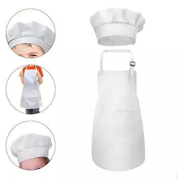 Детский фартук для рисования шеф-поваром с большим карманом для садовой кулинарии для девочек и мальчиков