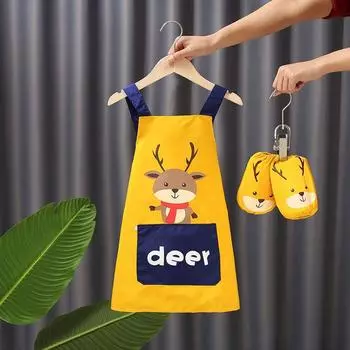 Детский фартук, картина, накидка, девочка, нагрудник для еды, защитная одежда без рукавов, мальчик, водостойкая картина, искусство, обратная повязка size 90 for 2-5years old